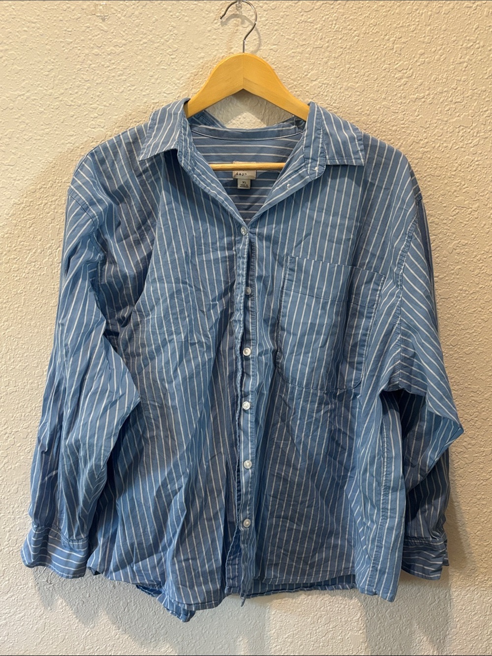 A New Day Blue & White Striped Button-Down Shirt